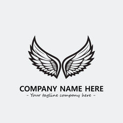 Wing illustration black and white for logo company vector image
