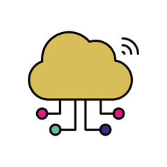 Cloud icon isolated on a white background. Vector illustration.