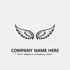 Wing illustration black and white for logo company vector image
