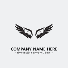 Obraz premium Wing illustration black and white for logo company vector image 