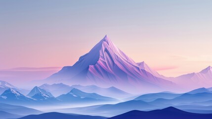 Fototapeta premium Majestic Purple Mountain Range at Dawn: A Serene Landscape