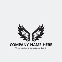 Wing illustration black and white for logo company vector image
