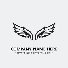 Wing illustration black and white for logo company vector image
