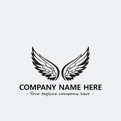 Wing illustration black and white for logo company vector image
