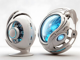 Beautiful futuristic tech concepts clipart white background