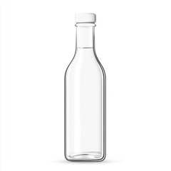 Clear Glass Bottle with White Cap