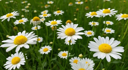 Obraz premium Sunlit Daisies' Embrace AI Generated