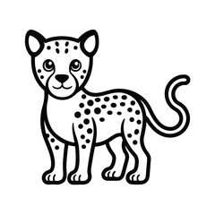 Cheetah Cub Line Art.