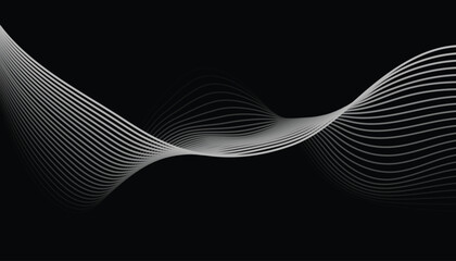 Horizontal flowing topographic lines in minimal white background design