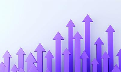 Dynamic Purple Arrows Rising Against a Soft Background for Growth