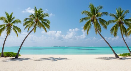 Azure Embrace: Palm-Fringed Paradise AI Generated