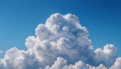Towering Cumulus Cloud Formation against a Bright Blue Sky Backdrop