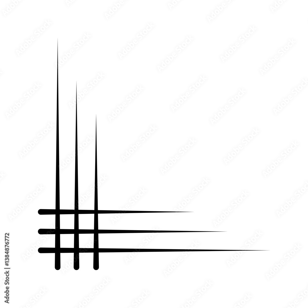Poster Abstract Line Corner Flourish, corner element frame border template