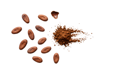 coffee beans isolated on white