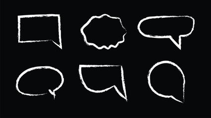 hand drawn set of speech bubbles