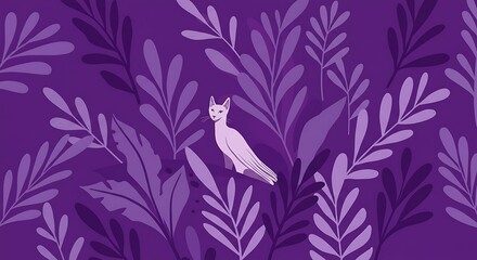 Obraz premium Purple Twilight, Hidden Sphynx AI Generated