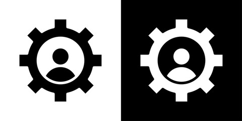 Account settings icons vector set in solid flat style