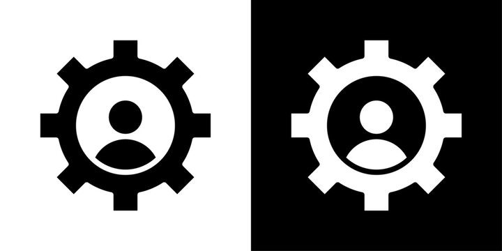 Account settings icons vector set in solid flat style