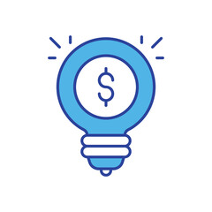 Bulb with Dollar Sign icon isolated on a white background. Vector illustration.