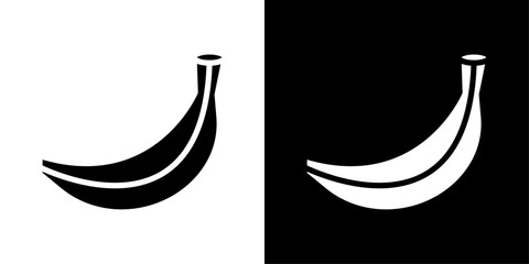 Banana icons vector set in solid flat style