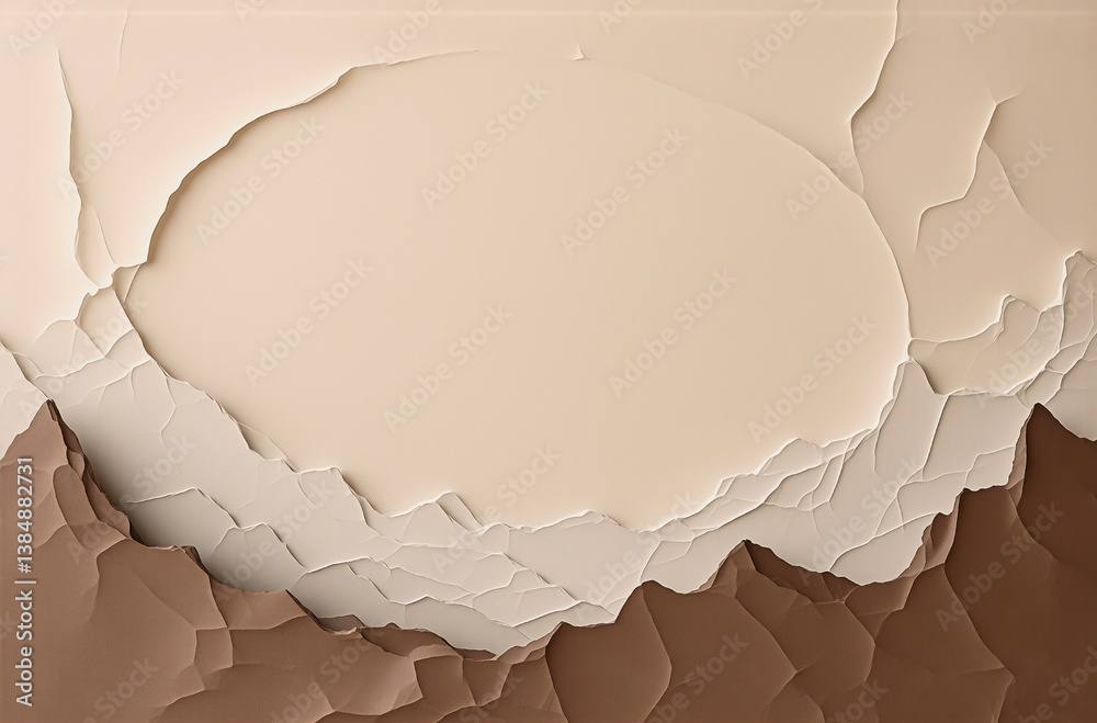 Fototapete abstract image with peeling paint layers in beige and brown tones. the texture suggests age and deca