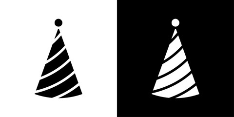 Birthday hat icons vector set in solid flat style