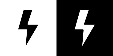 Electricity icons vector set in solid flat style