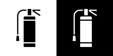 Fire extinguisher icons vector set in solid flat style