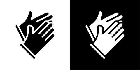 Glove icons vector set in solid flat style