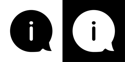Info icons vector set in solid flat style