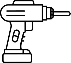power drill icon outline vector illustration