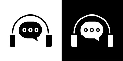 Live chat icons vector set in solid flat style