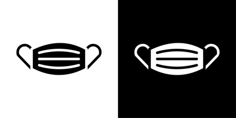 Mask icons vector set in solid flat style