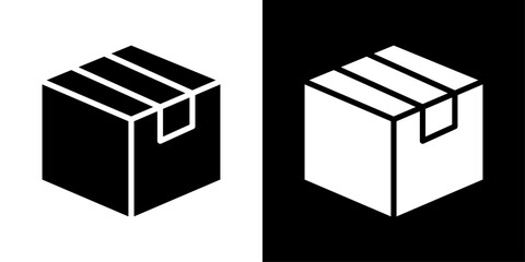 Package icons vector set in solid flat style