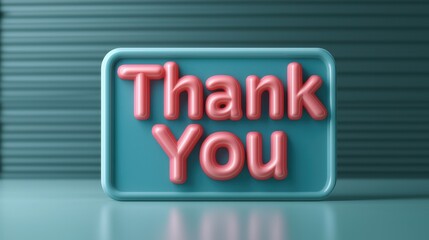Colorful 3D Thank You Sign on a Textured Background for Appreciation and Gratitude Themes in Designs