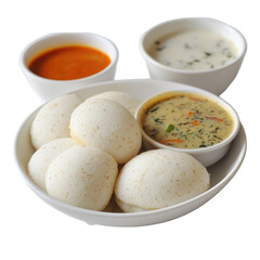 Soft Idlis Delight on transparent background