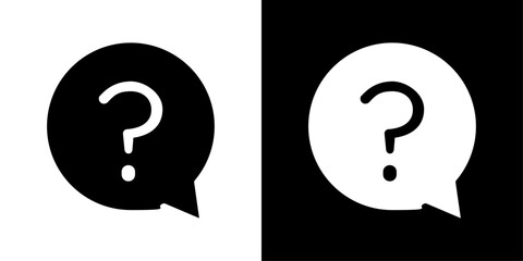 Question mark icons vector set in solid flat style