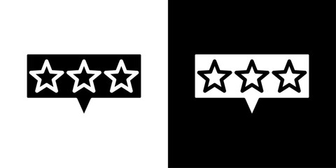 Review icons vector set in solid flat style