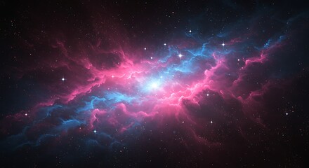 Fototapeta premium Cosmic Blush and Azure AI Generated