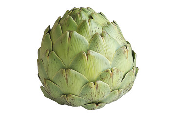 Fototapeta premium Single fresh green artichoke with detailed texture isolated on white transparent background. Concept of healthy eating, organic food, and vegetarian diet