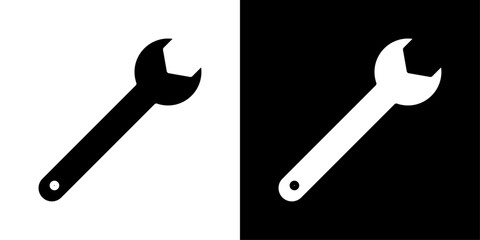 Wrench icons vector set in solid flat style
