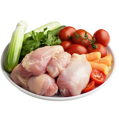 Raw Chicken Close-Up on transparent background