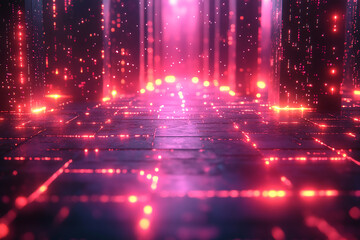 Futuristic Neon Geometry – Abstract Background with Glowing Lines and Shapes