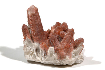 Mineral Quartz, Red quartz crystals, Virginia Pit, St.Stephen, Cornwall, England