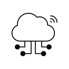 Cloud icon isolated on a white background. Vector illustration.