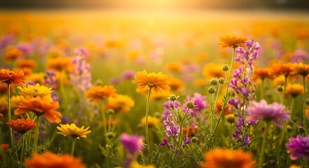 Obraz premium Golden Hour Bloom AI Generated