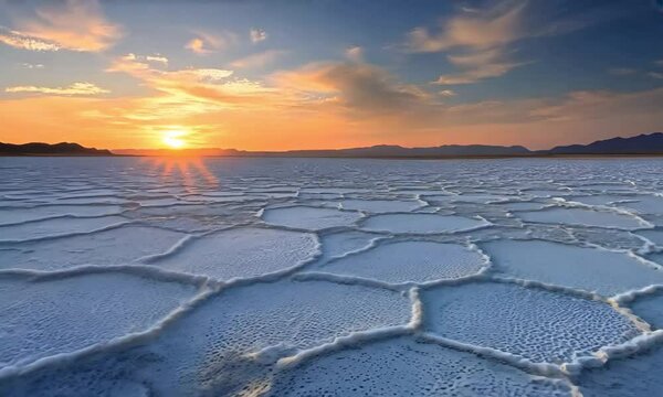 Rann of Kutch salt desert during sunset, vast white landscape