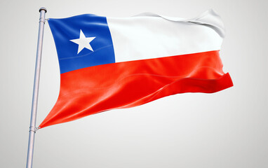 Chile national flags waving, patriotic symbols of their countries in the wind