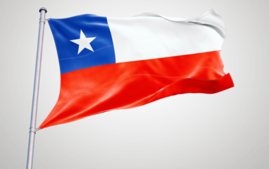 Chile national flags waving, patriotic symbols of their countries in the wind