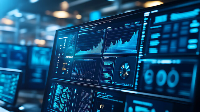 An AI driven predictive analytics system forecasting consumer demand and helping businesses adjust production schedules, Business technology style, photo of